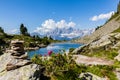 Lake Spiegelsee Mittersee and mountain range Dachstein in Styria, Austria Royalty Free Stock Photo