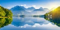 Lake of star reflections, where the water surface reflects not only heavenly luminaries, but als Royalty Free Stock Photo