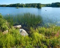 Lake summer view (Finland). Royalty Free Stock Photo