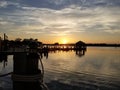 Lake Sumter Landing, The Villages FL Sunset Royalty Free Stock Photo