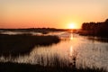 Lake sun sunrise reflection grass