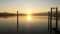 Lovely Italy Lagomaggiore`s Lake mystic sunset Royalty Free Stock Photo
