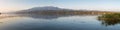 Lake at sunset in northern Italy. Lake Varese Royalty Free Stock Photo