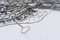 Lake Superior from above in winter Royalty Free Stock Photo