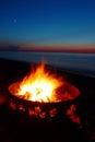 Lake Superior Beach Campfire Royalty Free Stock Photo