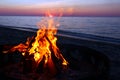 Lake Superior Beach Campfire Royalty Free Stock Photo