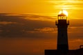 Lake Superior Breakwater Lighthouse At Sunrise Royalty Free Stock Photo