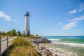 Lake Superior Crisp Point Lighthouse Royalty Free Stock Photo