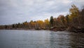Lake Superior in late Fall. View from Union Bay Campground Porcupine Mountains Wilderness State Park Michigan. Royalty Free Stock Photo