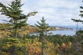 Lake Superior Minnesota viewed from Palisade Head in the fall Royalty Free Stock Photo