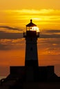 Lake Superior Breakwater Lighthouse At Sunrise Royalty Free Stock Photo