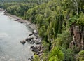 Lake Superior Shoreline From Split Rock Lighthouse Royalty Free Stock Photo