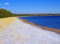 Lake Superior, Snowy Beach at Big Bay State Park, Madeline Island, Apostle Islands, Wisconsin, USA Royalty Free Stock Photo