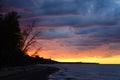Lake Superior Sunset Michigan Royalty Free Stock Photo