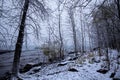 Lake Superior in winter. View from Union Bay Campground Porcupine Mountains Wilderness State Park Michigan. Royalty Free Stock Photo