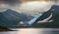 Lake Svartisvatnet and Svartisen Glacier, Norway Royalty Free Stock Photo