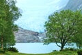 Lake Svartisvatnet and view to Svartisen Glacier (Norway)