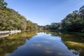 Lake with Swan Pedal Boats at Immigrant Village Park Parque Aldeia do Imigrante - Nova Petropolis, Rio Grande do Sul, Brazil Royalty Free Stock Photo