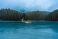 Lake Synevyr is the largest lake in the Carpathian Mountains of Ukraine Royalty Free Stock Photo