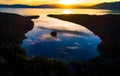 Lake Tahoe amazing sunrise over sunrise bay Royalty Free Stock Photo