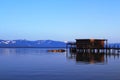 Lake Tahoe, Sierra Nevada, Dock at Zephyr Cove in Morning Light, Nevada, USA Royalty Free Stock Photo