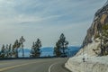 Lake Tahoe road in winter Royalty Free Stock Photo