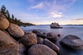 Lake Tahoe`s Bonsai Rock at Sunset Royalty Free Stock Photo