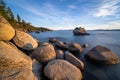 Lake Tahoe`s Bonsai Rock at Sunset Royalty Free Stock Photo
