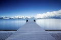 Lake Tahoe Snowy Pier Royalty Free Stock Photo