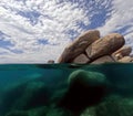 Lake Tahoe 50-50 Stacked Boulders