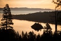 Lake Tahoe Sunset with Island at Emerald Bay Royalty Free Stock Photo