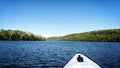 Lake Taneycomo on a Kayak. Blue Skies and Blue Water. Royalty Free Stock Photo
