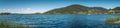 Lake Tegernsee - Bavaria - Germany, panoramic summer view across the famous lake from Bad Wiessee to Tegernsee Royalty Free Stock Photo