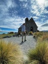 Lake Tekapo Church in New Zealand, a scenic destination attracting tourists with its stunning architecture Royalty Free Stock Photo