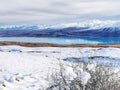 Lake Tekapo from the end of Lilybank Road in winter, South Island, New Zealand Royalty Free Stock Photo