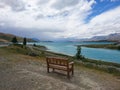 Lake Tekapo with mountain background natural landscape view Royalty Free Stock Photo