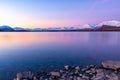 Lake Tekapo mountain landscape South Island New Zealand sunset Royalty Free Stock Photo