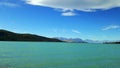 Lake tekapo in new zeeland turquoise water Royalty Free Stock Photo