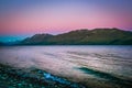 Lake Tekapo at peaceful evening, New Zealand South island idyllic landscape