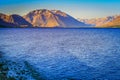 Lake Tekapo at peaceful evening, New Zealand South island idyllic landscape