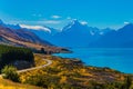 Lake Tekapo with turquoise water Royalty Free Stock Photo