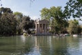 Lake and Temple of Aesculapius in the Villa Borghese Gardens, Pincian Hill, Rome, Italy