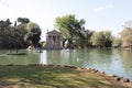 Lake and Temple of Aesculapius in the Villa Borghese Gardens, Pincian Hill, Rome, Italy