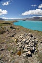 Lake Tepako cairn Royalty Free Stock Photo