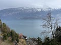 Lake Thun - Alpine lake in the Bernese Oberland (Thunersee - ein Fjordsee im Berner Oberland am nordlichen Alpenrand)