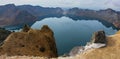 The lake Tianchi in the crater of the volcano. Royalty Free Stock Photo