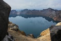 The lake Tianchi in the crater of the volcano. Royalty Free Stock Photo
