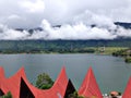 lake toba beautiful view rain