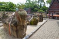 Lake Toba, Indonesia - circa february, 2019: Batak traditional graveyard at Tomok village, lake Toba, travel destination in Royalty Free Stock Photo