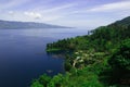 Lake Toba and its beautiful land Royalty Free Stock Photo